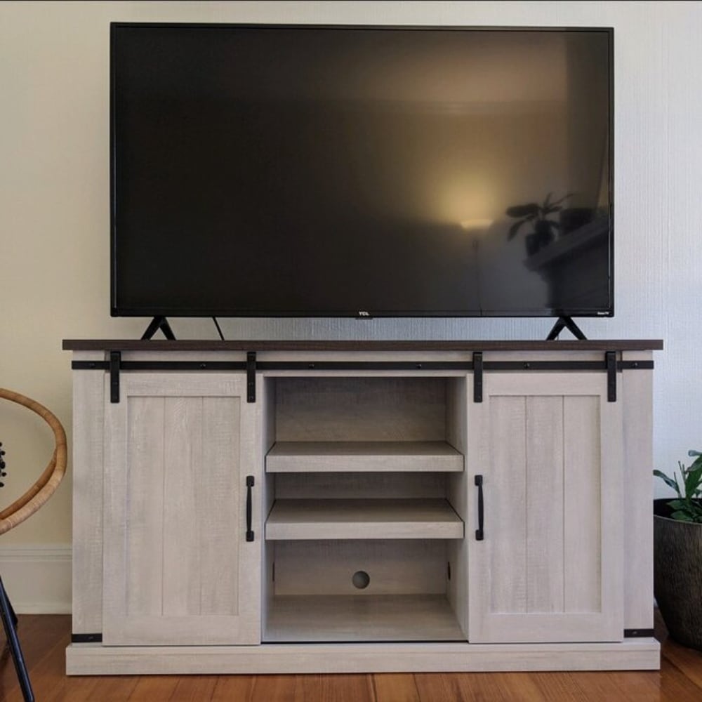 Bli 54 inch Sliding Barn Door TV Stand   60 Inch