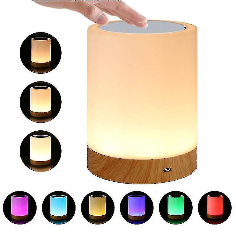 Touch Table Lamp， Dimmable Bedside Lamp With Warm White Light-