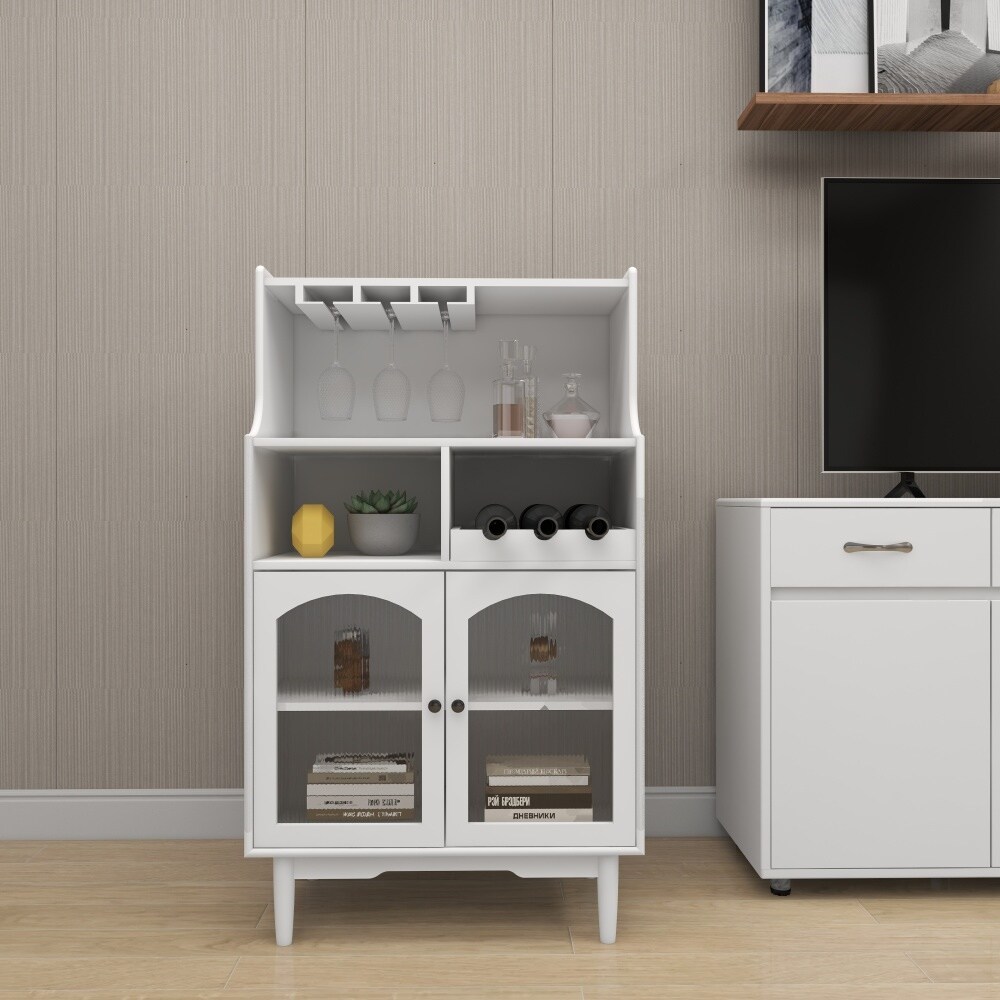 wine cabinet with removable rack and wine glass rack