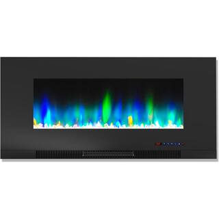 Cambridge Somerset 70 in. Electric Fireplace with Crystal Rock Display in Blue CAM6938-1SBL