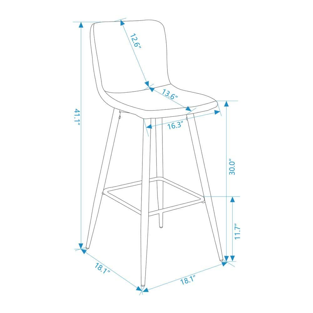 Homy Casa Scargill 30 in. Yellow Upholstered Metal Frame Bar Stool with Fabric Seat (Set of 2) SCARGILL BAR YELLOW