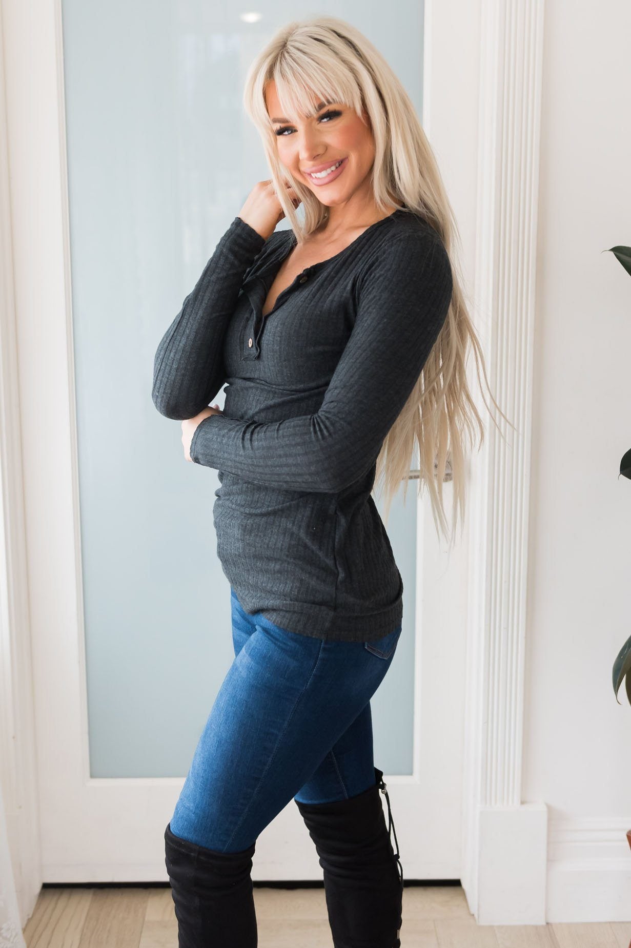 Blissful Ribbed Modest Top