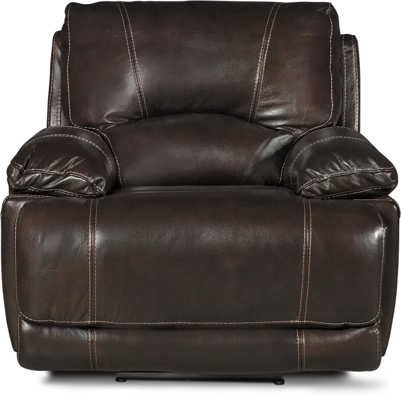 Brant Brown Leather-Match Power Recliner