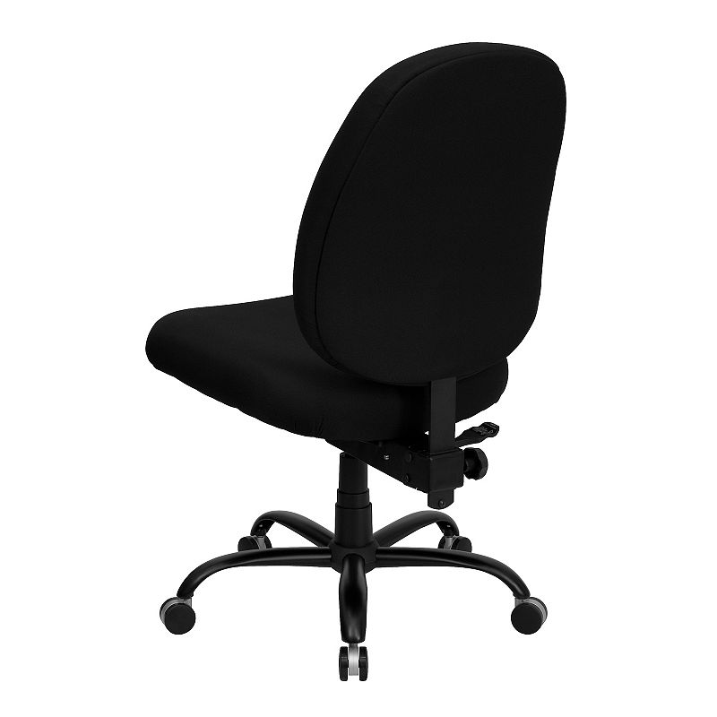 Emma and Oliver 400 lb. Big and Tall High Back Black Fabric Adjustable Back Ergonomic Office Chair