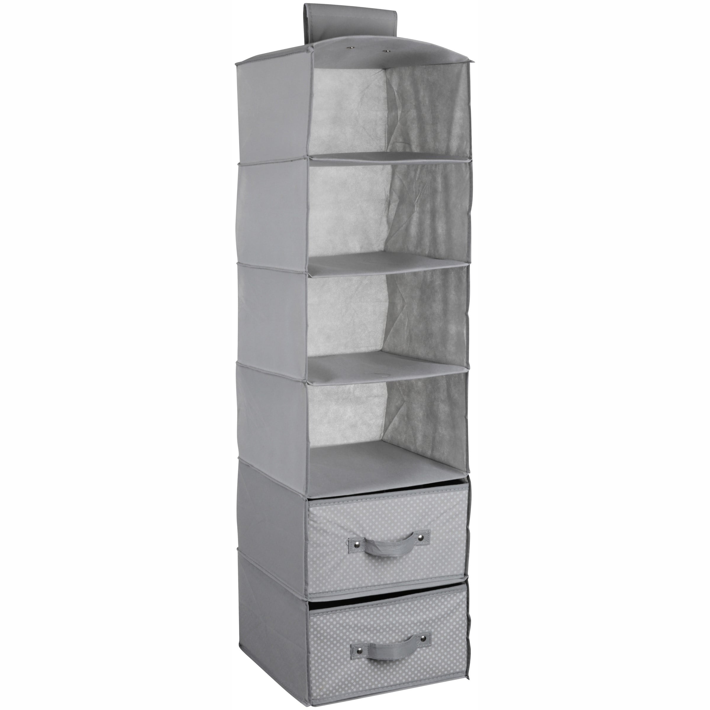 Delta Children 6-Shelf Hanging Storage Unit with 2 Drawers, Dove Gray