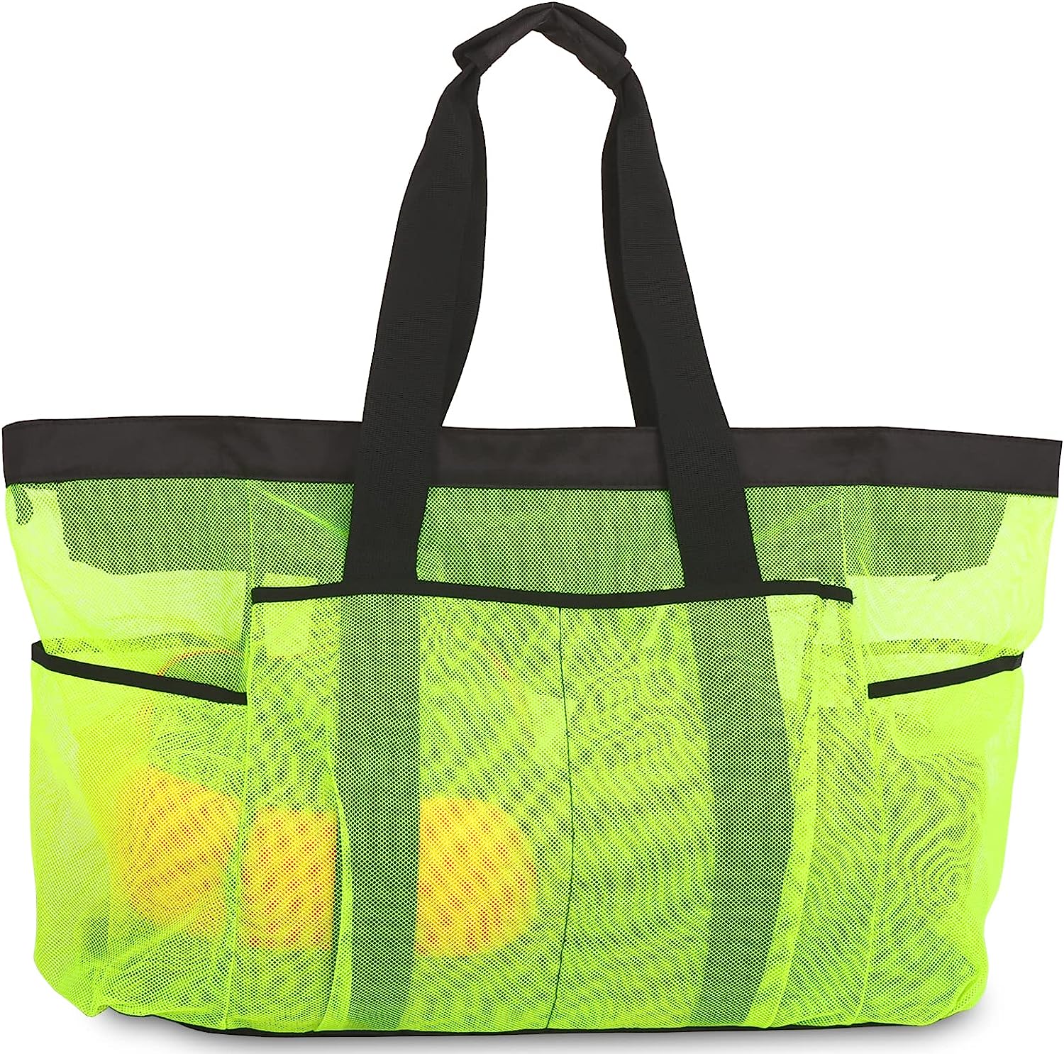 GOTDYA Extra Large Beach Bag, XL Mesh Tote with Zipper and Pockets Ideal for Your Family Beach Trip