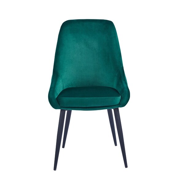 Porthos Home Fern Dining Chairs Set of 2， Velvet Upholstery， Steel Legs