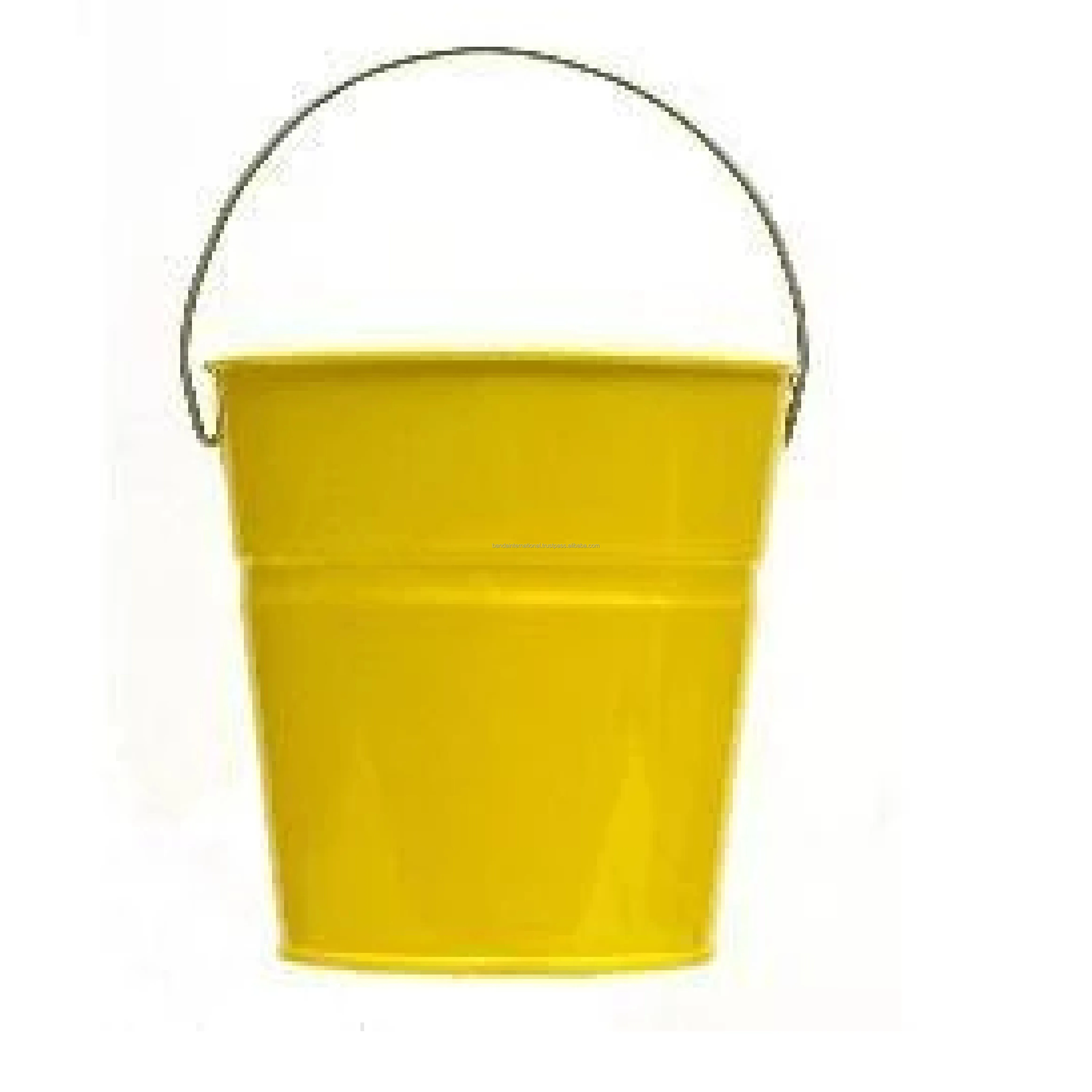 Garden Galvanized Plant Pots Wholesale Cheap Prices Tree Planters With Yellow Color Flower Pot Supplier India