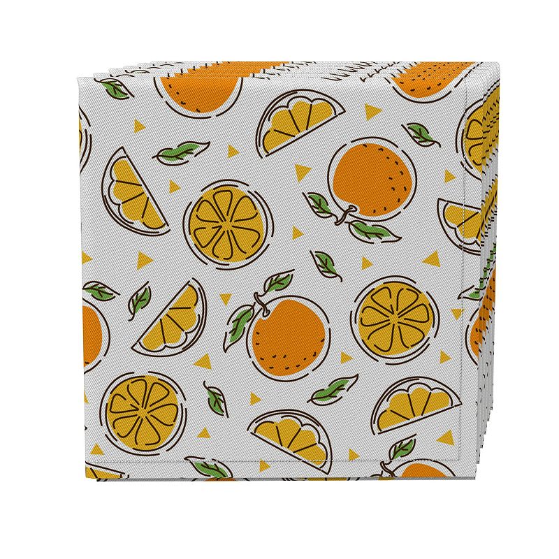 Napkin Set of 4， 100% Cotton， 20x20， Juicy Tangerines