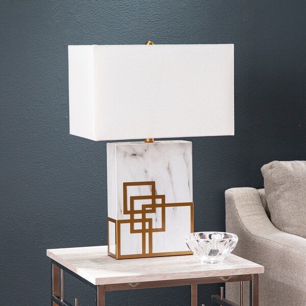 SEI Furniture Lamden White Fabric Table Lamp