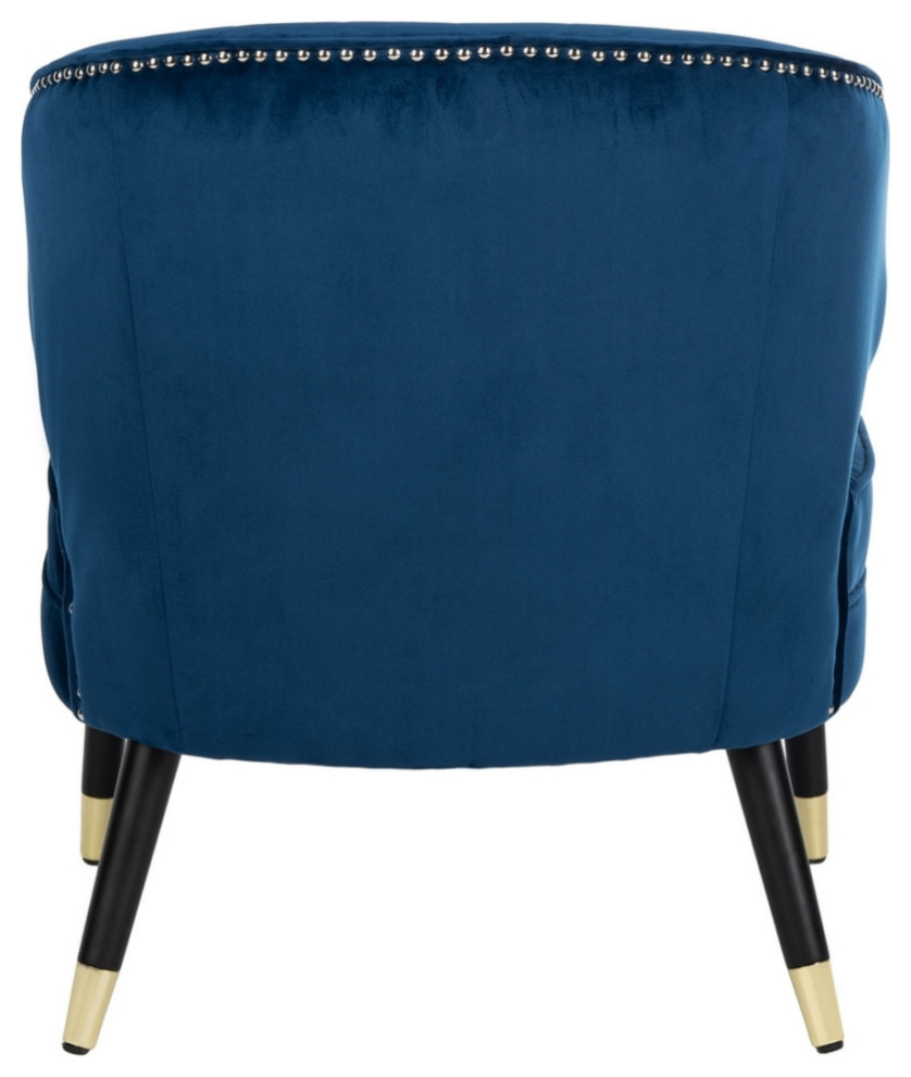 Zena Wingback Accent Chair Navy/Black   Midcentury   Armchairs And Accent Chairs   by V.S.D Furniture  Houzz