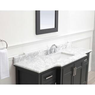 Home Decorators Collection Sassy 60 in. W x 22 in. D Vanity in Dark Charcoal with Marble Vanity Top in White with White Sink Sassy 60C