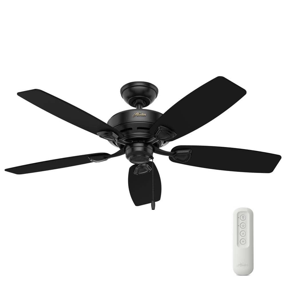 Hunter Sea Wind 48 in IndoorOutdoor Matte Black Ceiling Fan with Remote