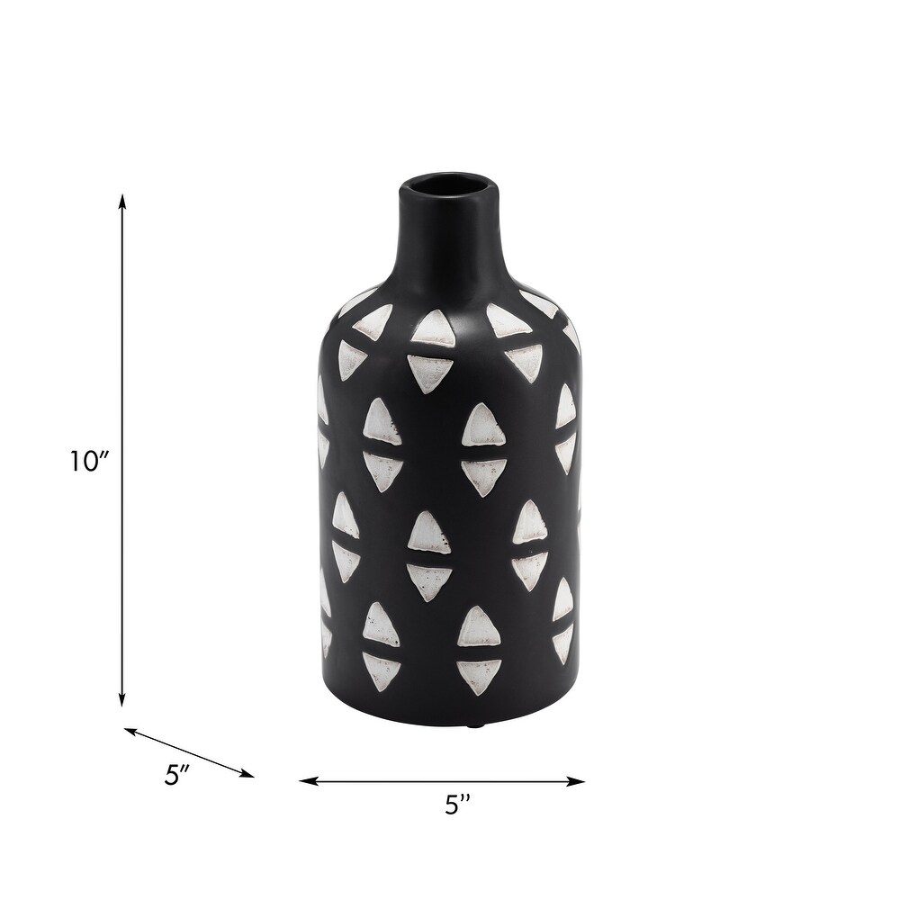 Black and White Decorative Ceramic Vase Contemporary 10\