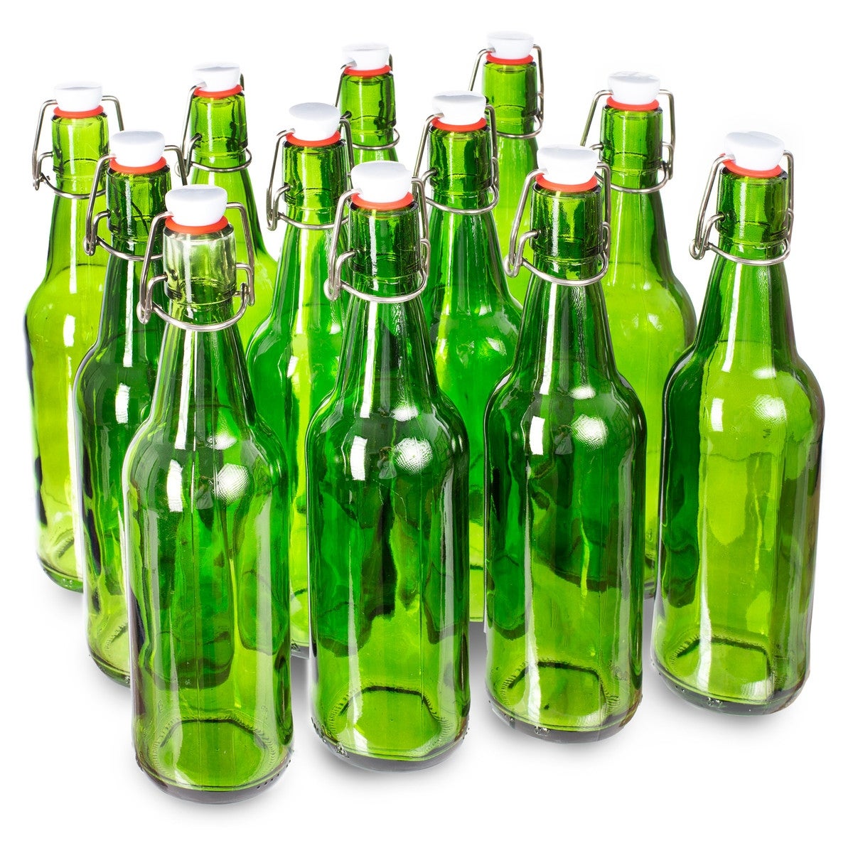 16 oz Green Grolsch Bottle， 12-pack - 12x11x9 in.