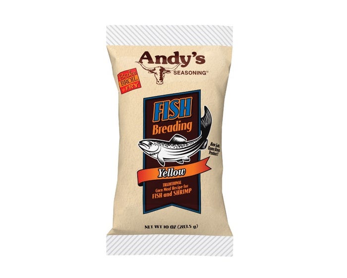 Andys Yellow Fish Breading， 10oz - 40094