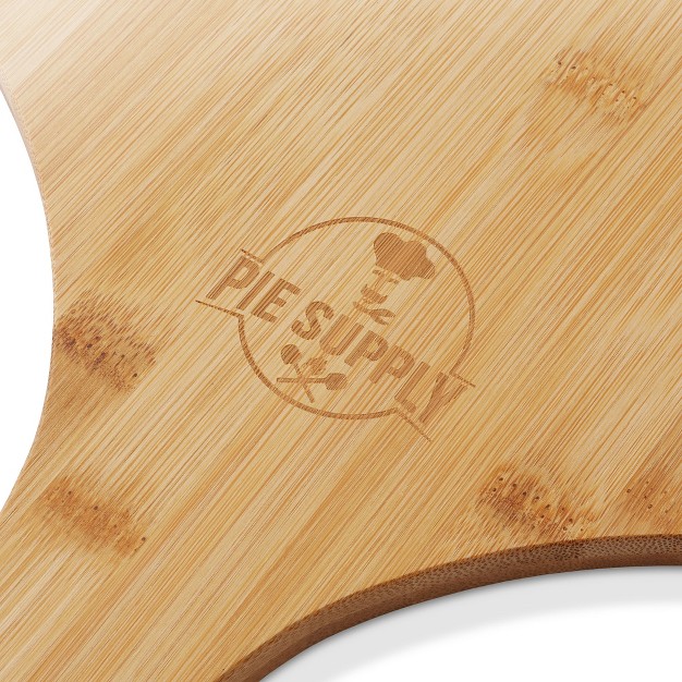 Pie Supply Bamboo Pizza Peel For Baking And Serving Wood Paddle Cutting Board With Handle And Hanging Strap