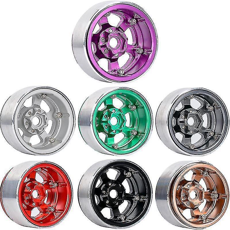 4pcs Metal Beadlock 1.9 Wheel Rim Wheel Hub For 1/10 Rc Crawler Car Trx4 D90 Axial Scx10 Capra Redc