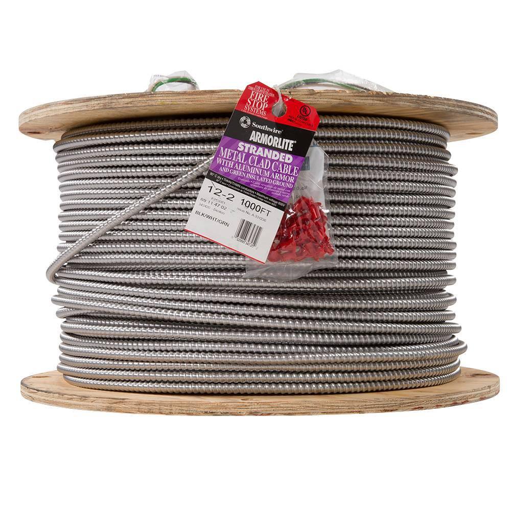 Southwire 122 x 1000 ft. Stranded CU MC (Metal Clad) Armorlite Cable 69114702