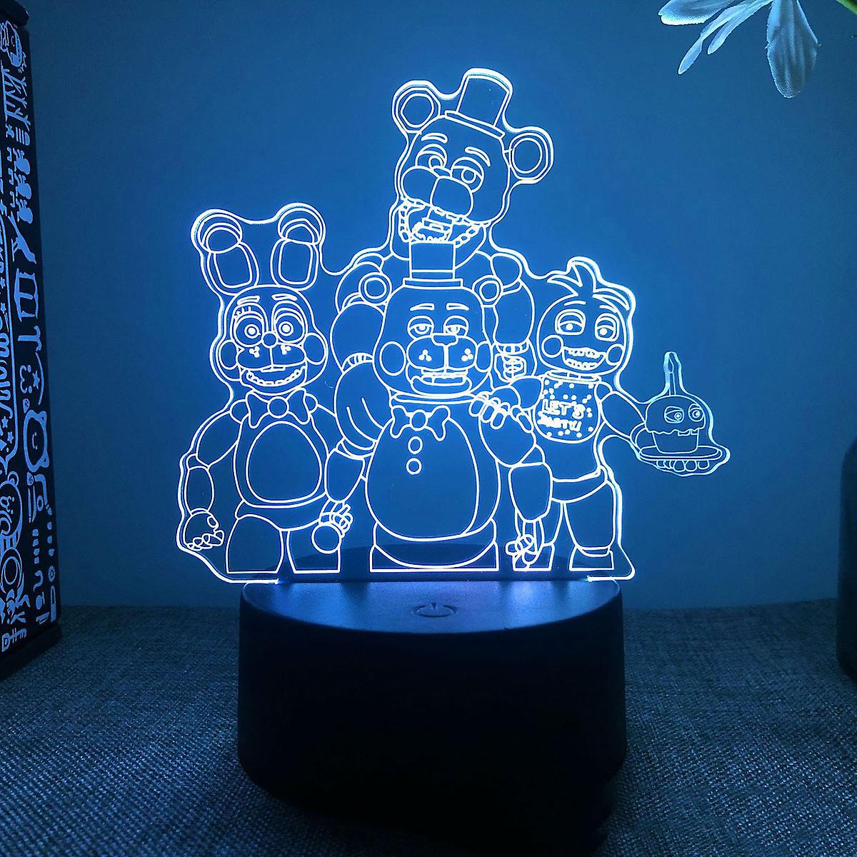 Five Nights At Freddy Illusion Lamp 3d Night Light With 16 Color Change Remote Control，room Dcor