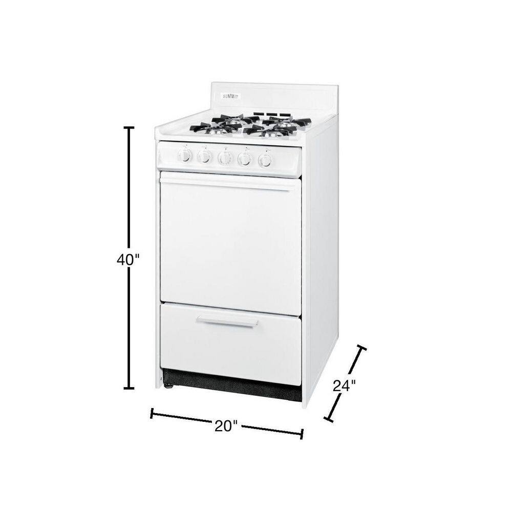 Summit Appliance 20 in. 2.5 cu. ft. Gas Range in White WNM110P