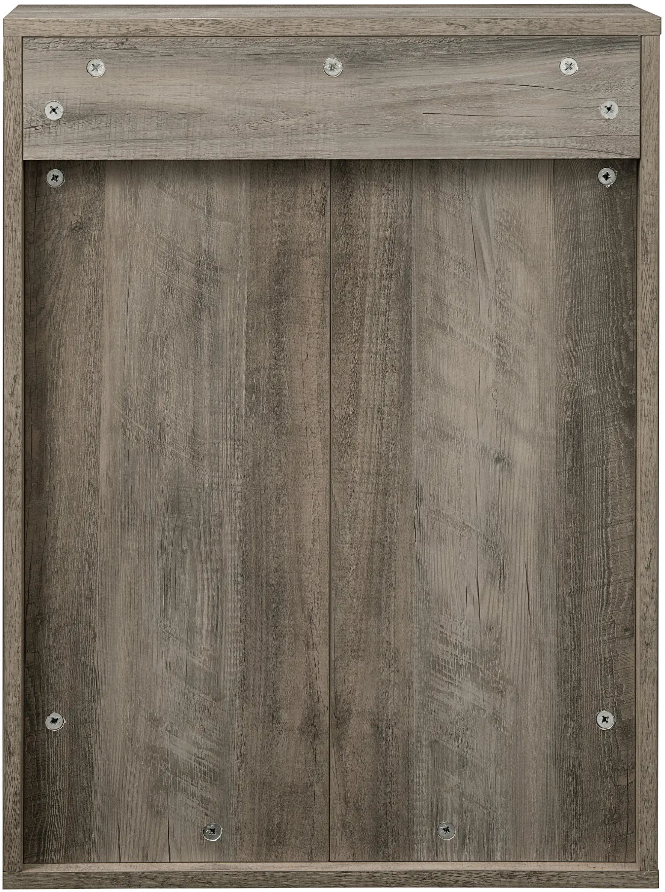 Sliding Mirrored Barn Door Gray Wall Cabinet