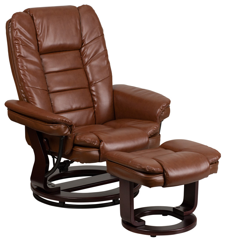 Flash Furniture Recliner With Ottoman  Beige   Contemporary   Recliner Chairs   by Beyond Design  ampMore  Houzz