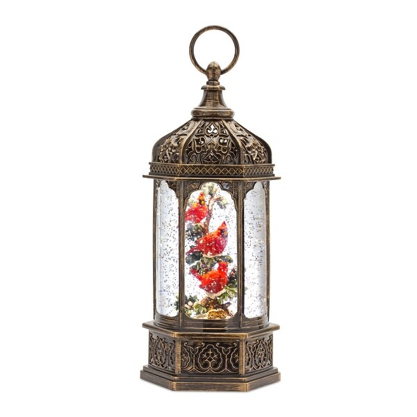 13 Cardinal Christmas Lantern Snow Globe