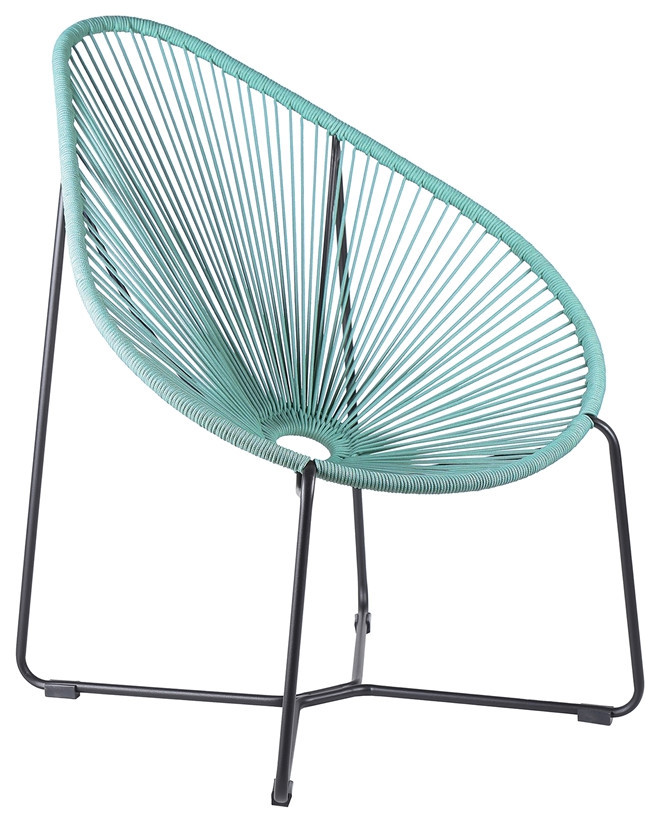 Acapulco 30 quotIndoor Outdoor Steel Bar Stool With Rope   Contemporary   Outdoor Lounge Chairs   by Homesquare  Houzz