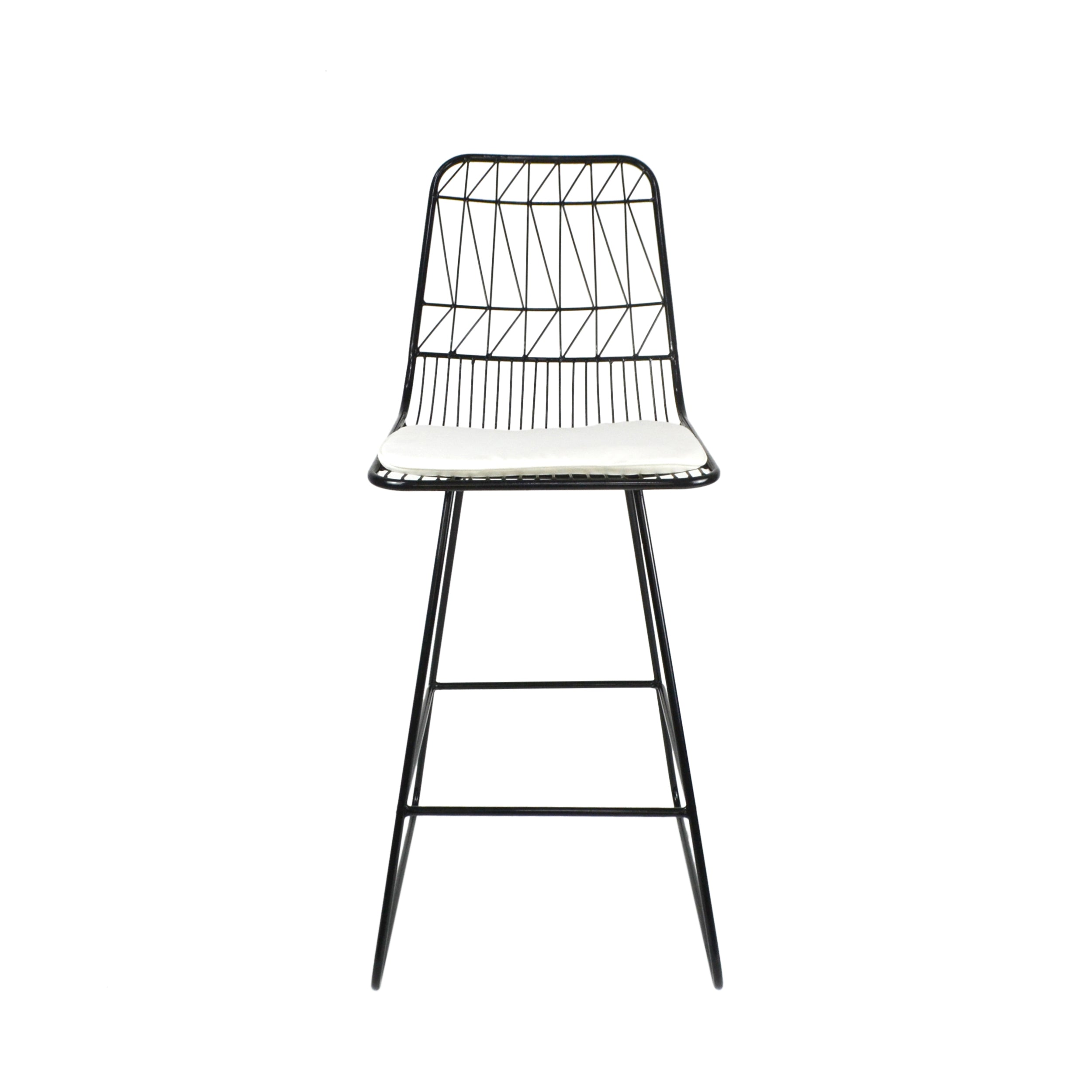 Hedy Outdoor Wire Counter Stools with Cushions (Set of 2)