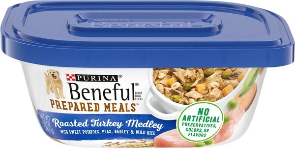 Purina Beneful Prepared Meals Roasted Turkey Medley with Wild Rice， Peas and Barley Wet Dog Food