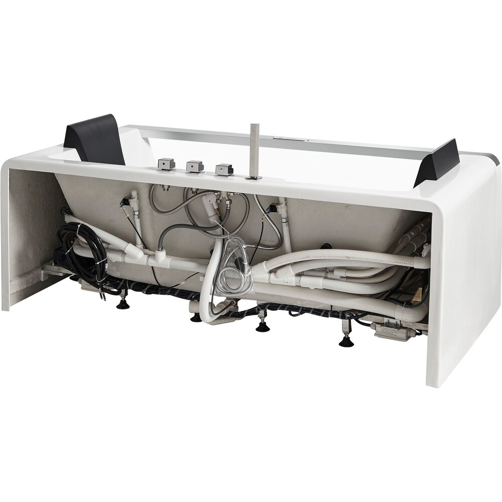 Eago AM196ETL 6 ft Clear Rectangular Acrylic Whirlpool Bathtub for Two