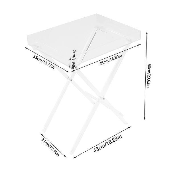 Clear Acrylic Folding Tray Table Side End Coffee Table