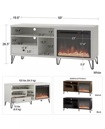 A Design Studio Maxwell Fireplace Tv Stand For Tvs Up To 65