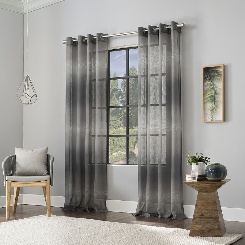 Scott Living Atlantic Ombre Open Weave Sheer Grommet 1-panel Window Curtain