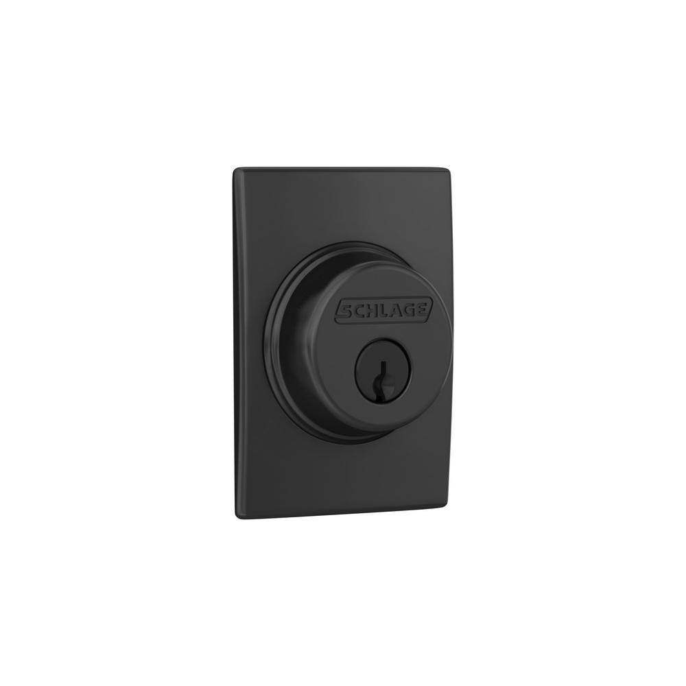 Schlage B60 Series Century Matte Black Single Cylinder Deadbolt Certified Highest for Security and Durability B60 N CEN 622