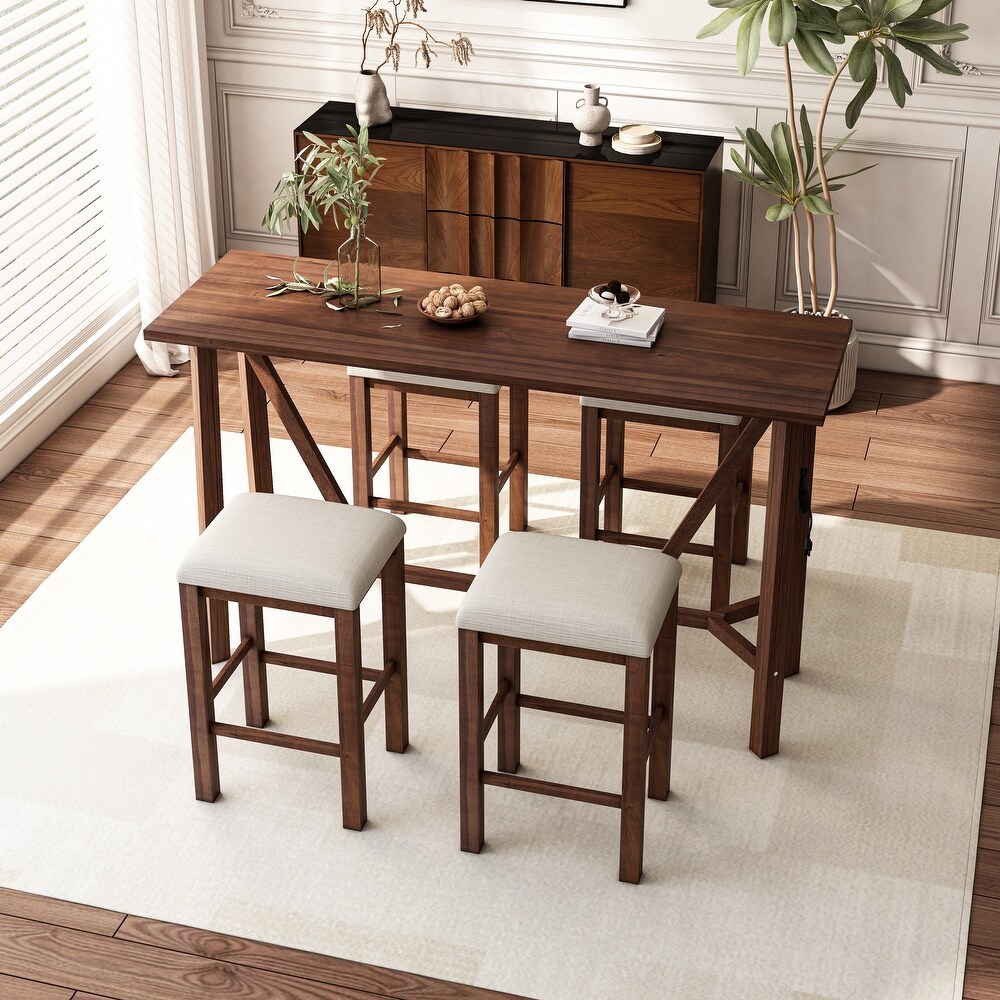 5 Piece Dining Table Set with Power Outlets