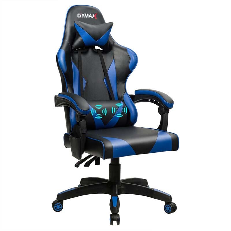 Massage Gaming Chair Recliner, Racing Computer Office Chair, Ergonomic High Back Swivel PC Game Chair with Headrest & Lumbar Support