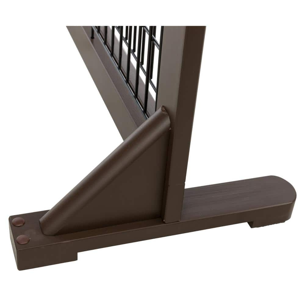 TRIXIE 24 in. H Wooden Freestanding Pet Gate in Brown 39454