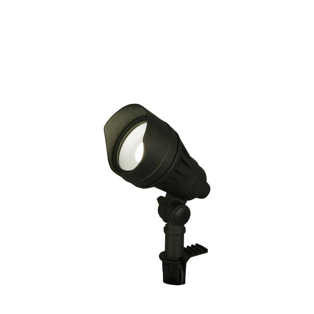 Hampton Bay 9.8-Watt Millennium Black Adjustable Light Color Outdoor Integrated LED Landscape Flood Light IWH1501L-3