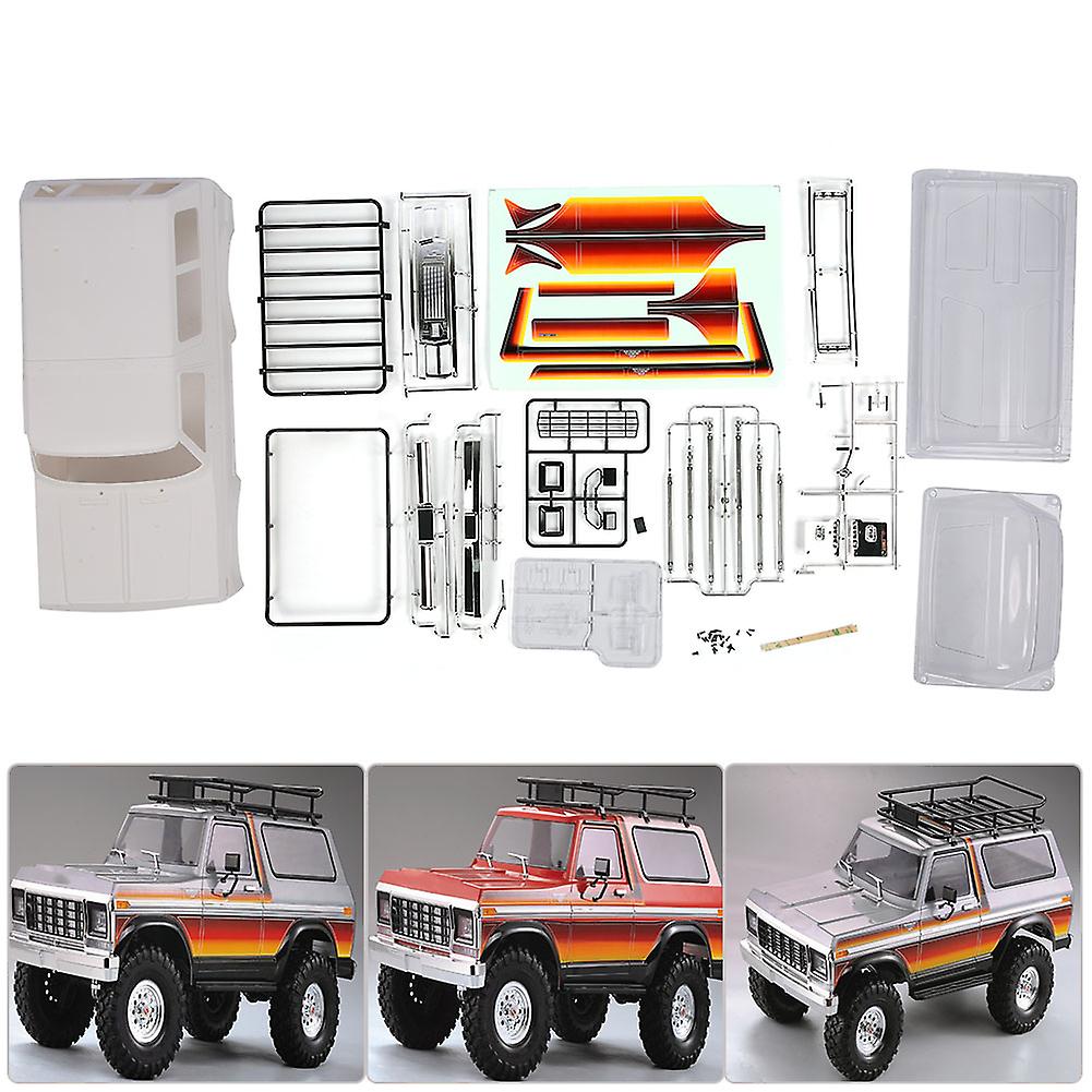 1/10 Rc Body Protective Cover White Plastic Hard Car Shield 313mm Wheelbase Kit For Traxxas Trx4 Model Car