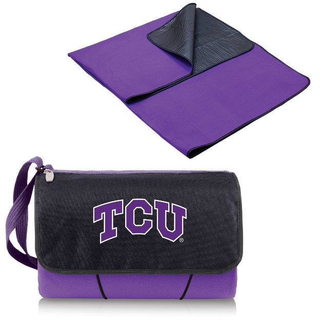 Ncaa Tcu Horned Frogs Blanket Tote Outdoor Picnic Blanket Purple