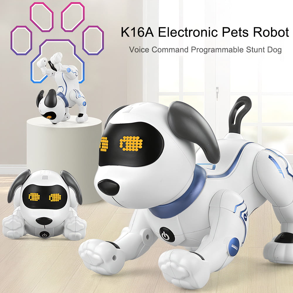 LE NENG TOYS K16A Electronic Pets Robot Dog Stunt Dog Voice Command Programmable Touch Sense Music Toy for Kids Birthday Christmas Gift