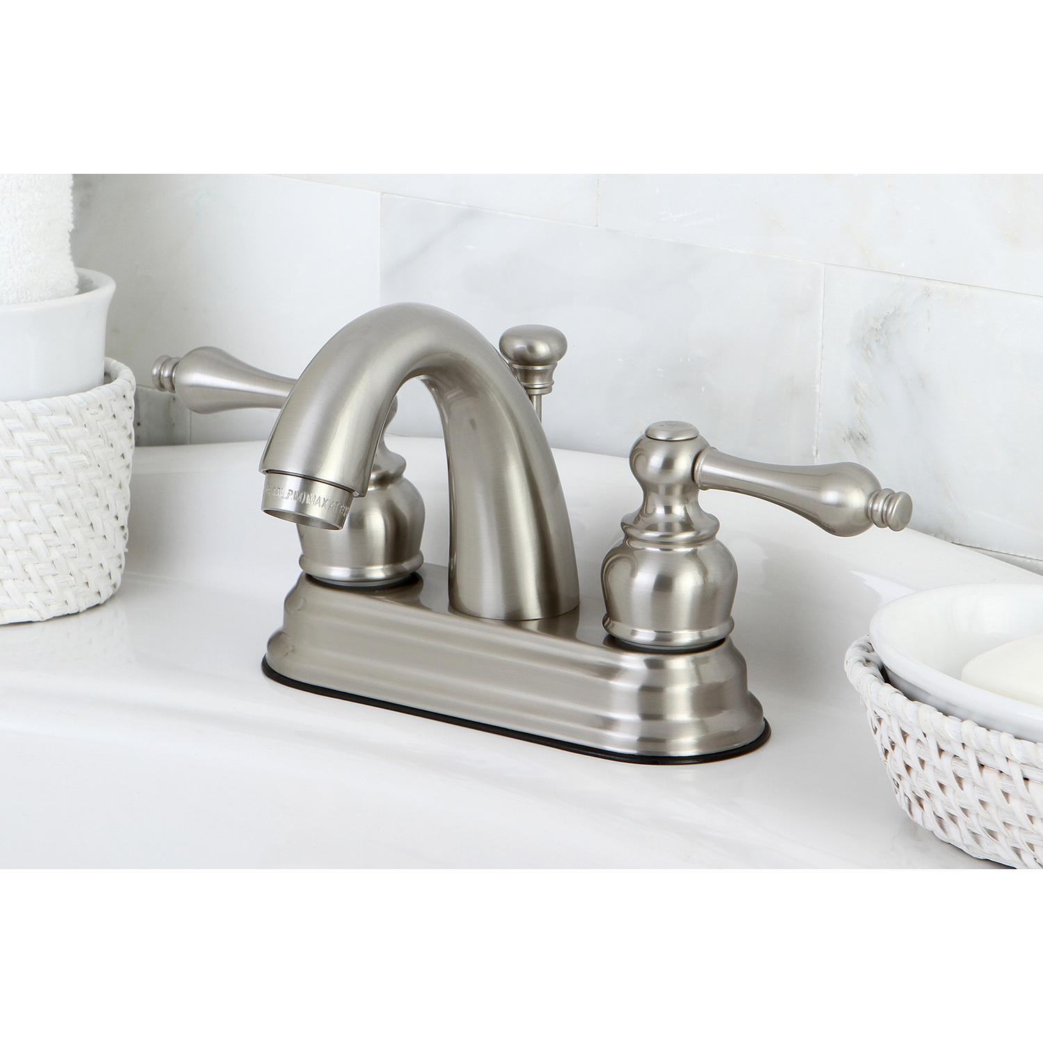 Kingston Brass KB5618AL 4-Inch Centerset Lavatory Faucet， Brushed Nickel