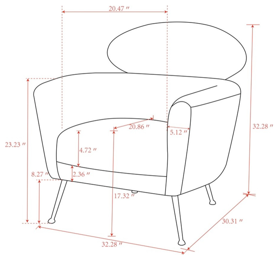 Pasargad Home Felice Modern Upholstered Armchair Cream   Midcentury   Armchairs And Accent Chairs   by Homesquare  Houzz