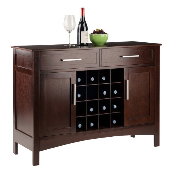 Winsome Gordon Solid and Composite Wood Buffet Cabinet/Sideboard in Cappuccino Finish