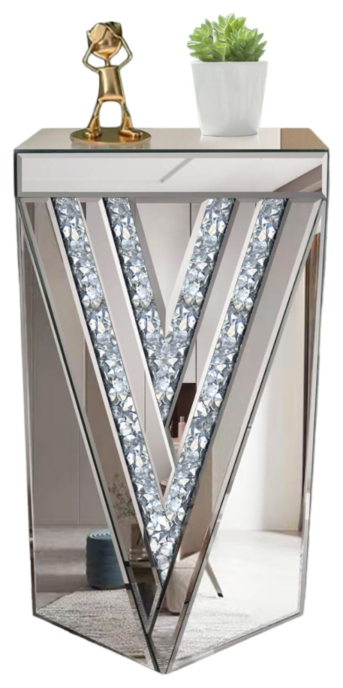Contemporary End Table  Elegant Design With Square Glass Top  Silver/Clear   Contemporary   Side Tables And End Tables   by Decor Love  Houzz