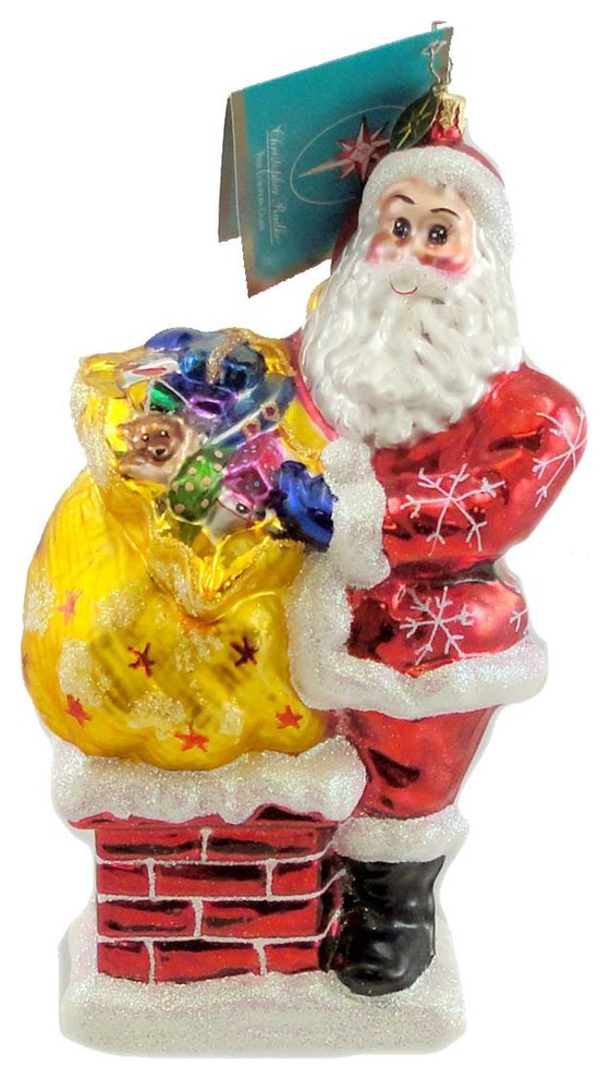 Christopher Radko MR. BIG STUFF Blown Glass Ornament Christmas Santa   Contemporary   Christmas Ornaments   by Story Book Kids Inc  Houzz