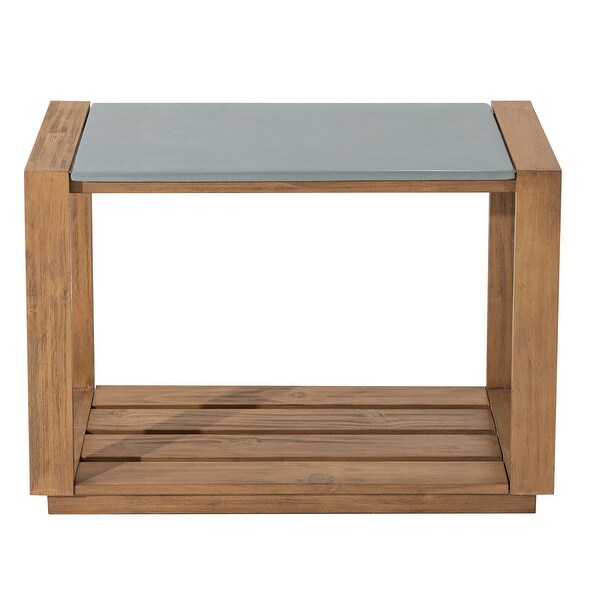 COSIEST Outdoor Pine Wood Rectangular Console Table