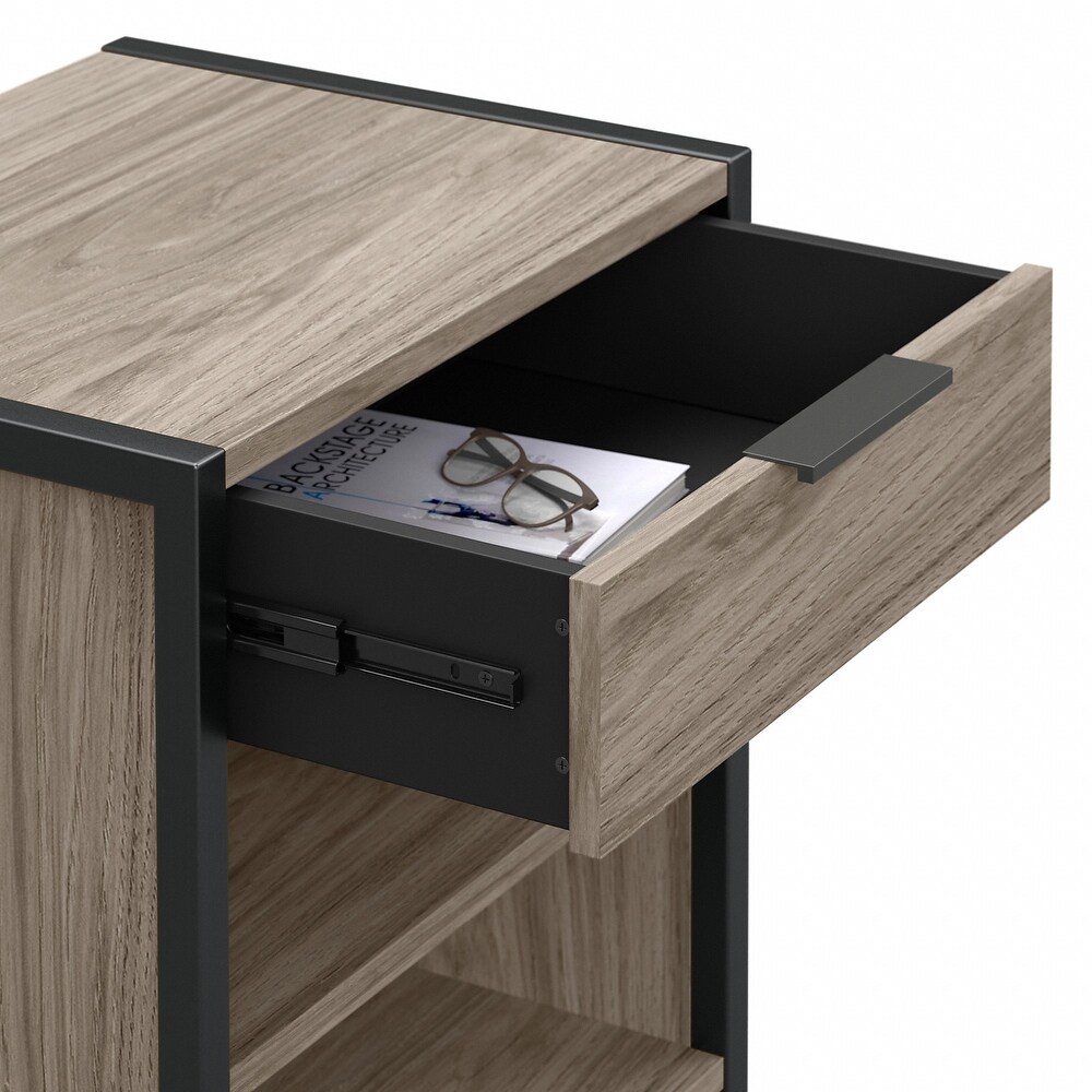 Atria Small End Table with Drawer and Shelves by Bush Furniture